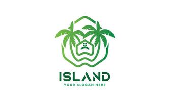 AI generated Island natural sky vector icon logo design minimalist modern