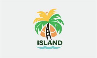 AI generated Island natural sky vector icon logo design minimalist modern