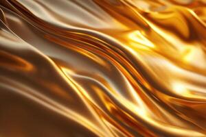 AI generated Shimmering Abstract gold waves. Generate Ai photo