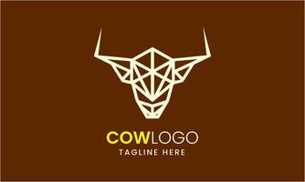 AI generated Cow minimalist logo vector design template idea