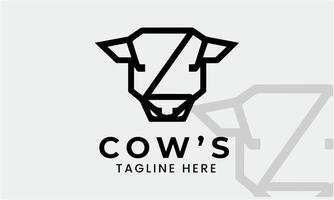 AI generated Cow minimalist logo vector design template idea