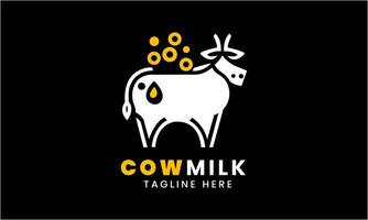 AI generated Cow minimalist logo vector design template idea