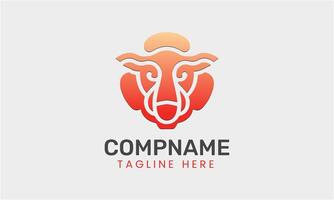 AI generated Cow minimalist logo vector design template idea