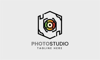 AI generated Photo studio camera icon film lens light vector logo modern minimalist unique studio template