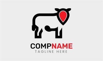 AI generated Cow minimalist logo vector design template idea