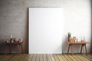 AI generated A blank canvas ready for mock up artwork. Generative AI photo