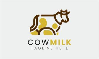 AI generated Cow minimalist logo vector design template idea