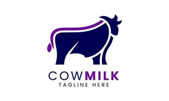 AI generated Cow minimalist logo vector design template idea