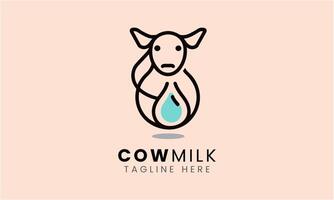 AI generated Cow minimalist logo vector design template idea