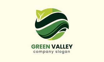 AI generated Green valley green nature house minimalist logo icon symbol template vector