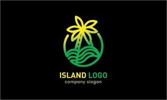 AI generated Island natural sky vector icon logo design minimalist modern