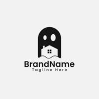 diseño vector casa fantasma logo icono diseño adecuado para obsesionado casa negocios