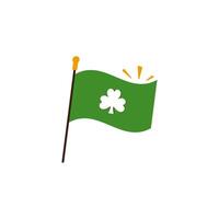 Logo Design Happy St.Patrick's Day Irish flag clover flag. icon design element vector