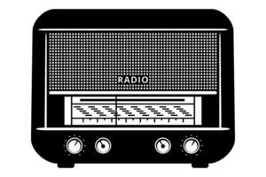 Clásico radio silueta. vector clipart aislado en blanco.