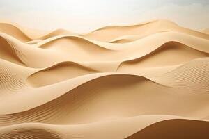 AI generated Rolling sand dunes sculpted by the wind in a desert natural scene. Generative AI photo