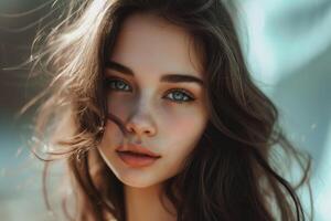 AI generated Beauty brunette girl. Generate ai photo