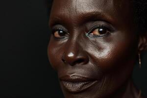 AI generated Elegant Aged african model. Generate Ai photo