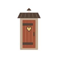 Village toilet. Cartoon object of the farm. Object of rural life. vector