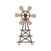 Windmill. A simple flat object for a farm or ranch. Rural life item. vector