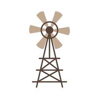 Windmill. A simple flat object for a farm or ranch. Rural life item. vector