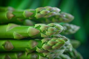 AI generated Vibrant Asparagus closeup green. Generate Ai photo