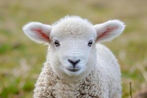 AI generated Adorable Baby sheep portrait. Generate Ai photo