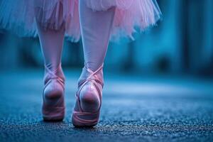 AI generated Graceful Ballerina feet pink. Generate Ai photo