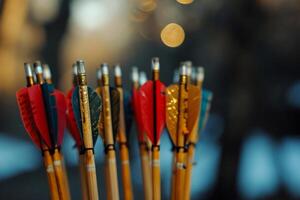 AI generated Arrows aims darts. Generate Ai photo