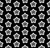 Seamless Pattern Stars White On Black Background vector