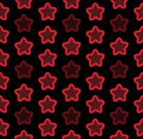 Red stars seamless pattern on black background vector