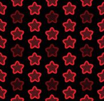 Red stars seamless pattern on black background vector