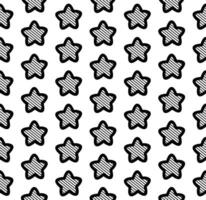 Seamless Pattern Stars Black On White Background vector
