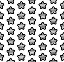 Seamless Pattern Stars Black On White Background vector