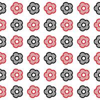 Daisy flower seamless pattern. red and black flower on white background. Flat illustration images vector