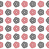 Daisy flower seamless pattern. red and black flower on white background. Flat illustration images vector