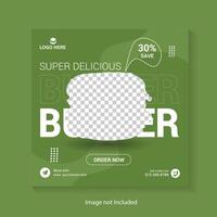 burger media post design template vector