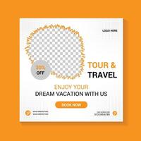 travel social media post or web banner design vector