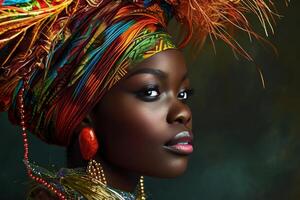 AI generated African goddess. Generate Ai photo