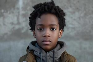 AI generated Afro american boy. Generate Ai photo
