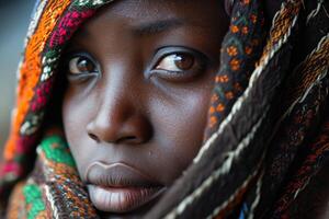 ai generado africano mujer en Alaska. generar ai foto