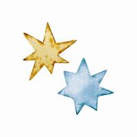 Watercolor stars set, space vector