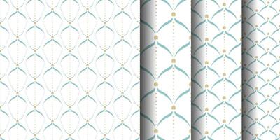 Set of seamless geometric pattern. Elegant simple fashion fabric print. Vector repeating tile texture. Roof tiling or fish squama shapes motif for wallpaper, textile, curtain.