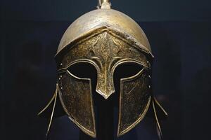 AI generated Ancient corinthian helmet. Generate Ai photo