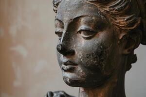 AI generated Ancient woman statue looking away. Generate ai photo