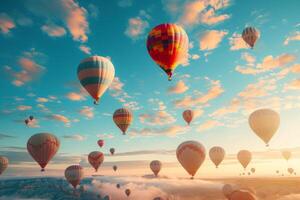 AI generated Air balloons fly dream. Generate Ai photo