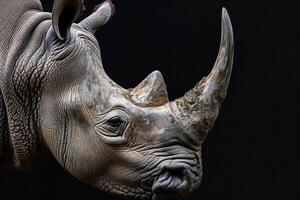 ai generado africano rinoceronte cabeza. generar ai foto