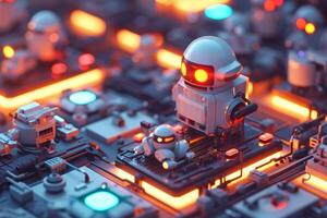 AI generated Ai robot isometric data. Generate Ai photo