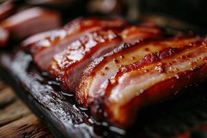AI generated Bacon pork food. Generate Ai photo