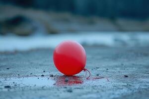 AI generated Air balloon deflated in nature field. Generate Ai photo