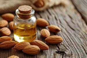 AI generated Almond oil nuts. Generate Ai photo